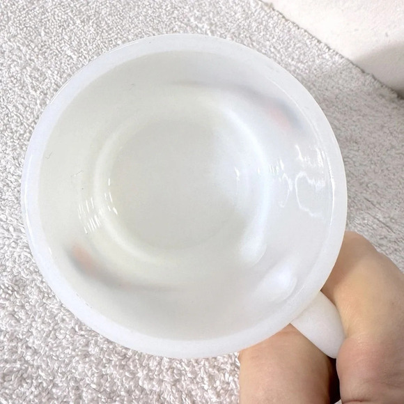 Vintage Anchor Hocking Fire King Milk Glass Baltimore Oriole Stacking Mug - Picture 10 of 14